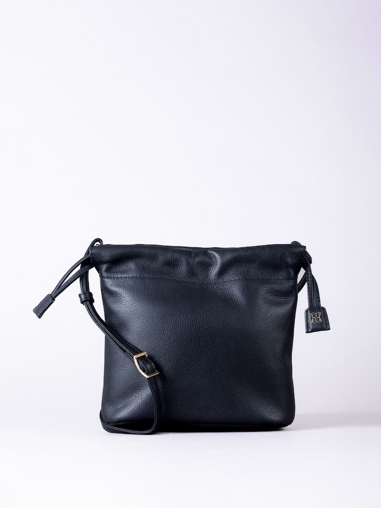 Lakeland Leather Black Eskrigg Drawstring Cross-Body Bag - Image 2 of 5