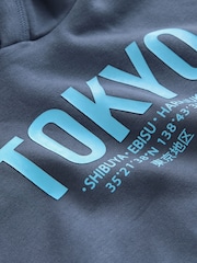 Blue Tokyo Older Boys Graphic Print Cross-Over Hoodie (3-16yrs) - Image 3 of 4