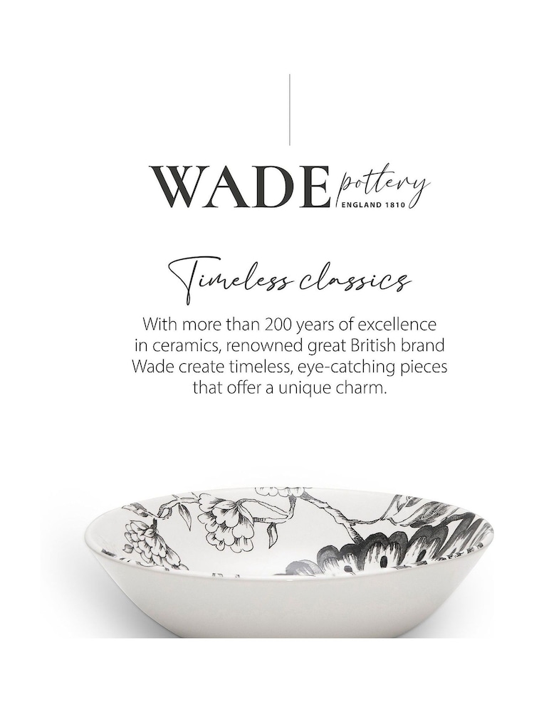 Wade Set of 4 Black Botanical Night Set of 4 Cereal Bowls Earthenware - Image 9 of 9