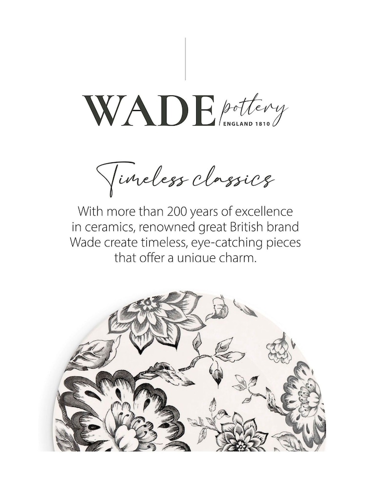 Wade Set of 4 Black Botanical Night Side Plates Earthenware - Image 9 of 9