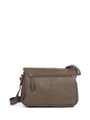 Pavers Brown Leather Zip-Close Shoulder Bag - Image 2 of 2