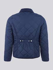 U.S. Polo Assn Blue Womens Quilted Collared Jacket - Image 3 of 6