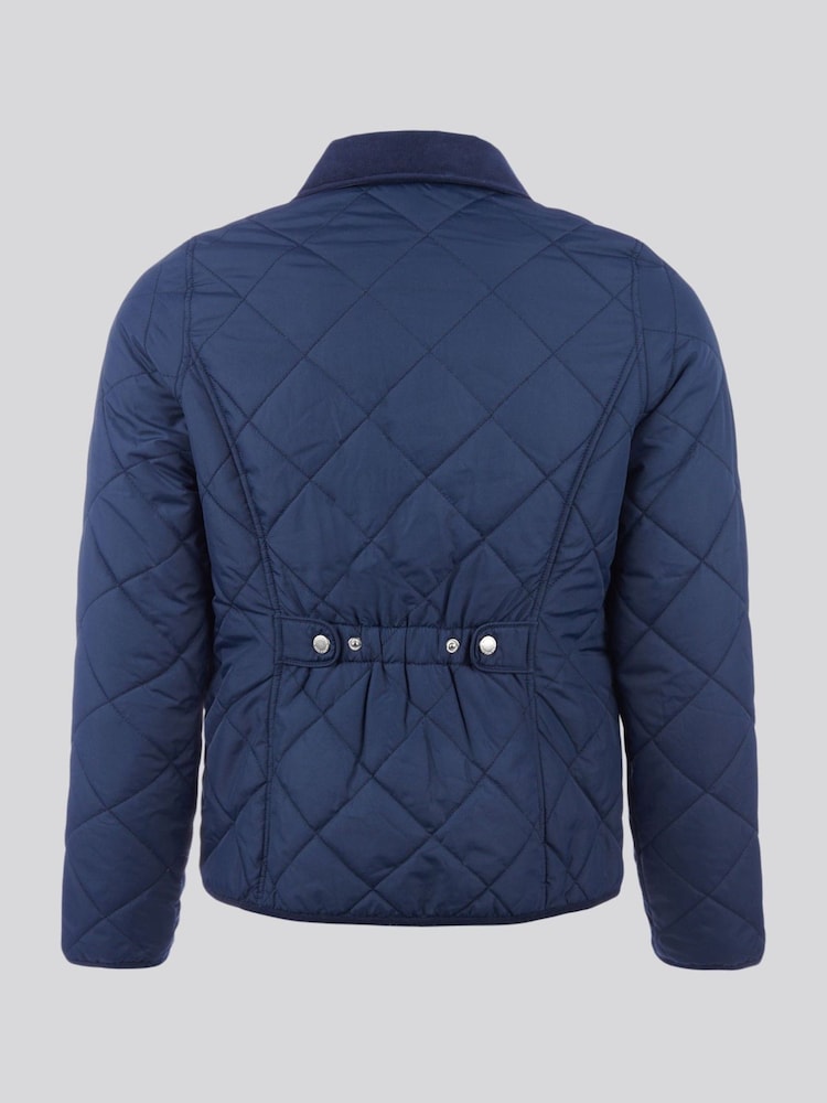 U.S. Polo Assn Blue Womens Quilted Collared Jacket - Image 3 of 6