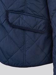 U.S. Polo Assn Blue Womens Quilted Collared Jacket - Image 5 of 6