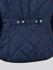 U.S. Polo Assn Blue Womens Quilted Collared Jacket - Image 6 of 6
