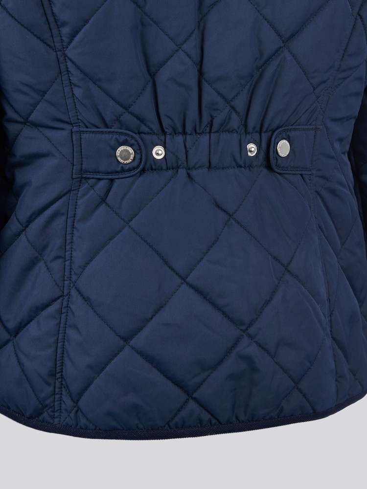 U.S. Polo Assn Blue Womens Quilted Collared Jacket - Image 6 of 6