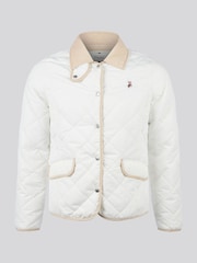 U.S. Polo Assn Cream Womens Quilted Collared Jacket - Image 1 of 6