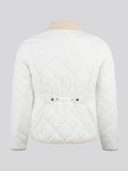 U.S. Polo Assn Cream Womens Quilted Collared Jacket - Image 3 of 6