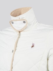 U.S. Polo Assn Cream Womens Quilted Collared Jacket - Image 4 of 6