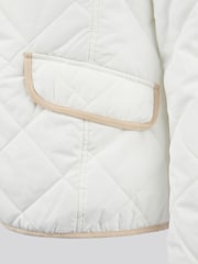 U.S. Polo Assn Cream Womens Quilted Collared Jacket - Image 5 of 6