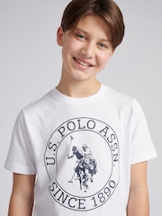 U.S. Polo Assn. White Boys 100% Cotton Circle Print T-Shirt - Image 2 of 8