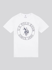 U.S. Polo Assn. White Boys 100% Cotton Circle Print T-Shirt - Image 6 of 8