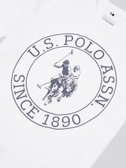 U.S. Polo Assn. White Boys 100% Cotton Circle Print T-Shirt - Image 8 of 8