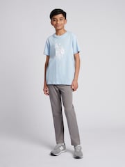 U.S. Polo Assn Blue Boys Double Horsemen Graphic Print 100% Cotton T-Shirt - Image 3 of 3