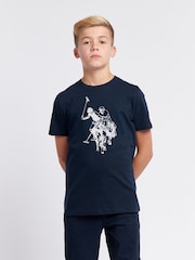 أزرق فاتح - تيشرت بطبعة جرافيك بشعار خيال مزدوج من U.S. Polo Assn - صورة 4 من 7
