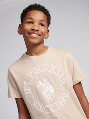 U.S. Polo Assn. Natural Boys 100% Cotton Circle Print T-Shirt - Image 1 of 6