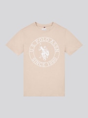 U.S. Polo Assn. Natural Boys 100% Cotton Circle Print T-Shirt - Image 4 of 6