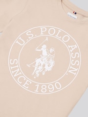 U.S. Polo Assn. Natural Boys 100% Cotton Circle Print T-Shirt - Image 6 of 6