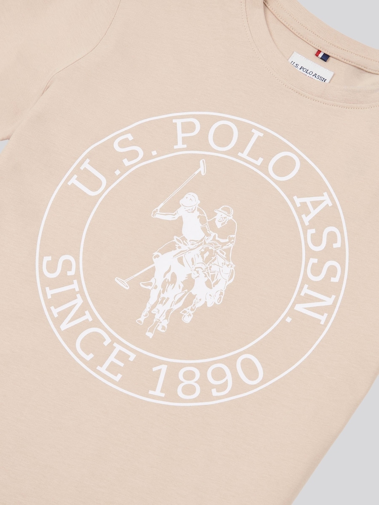 U.S. Polo Assn. Natural Boys 100% Cotton Circle Print T-Shirt - Image 6 of 6