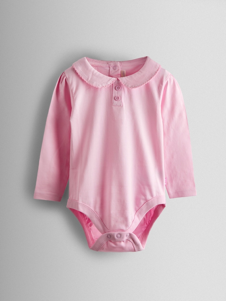 JoJo Maman Bébé Pink 2-Pack Ditsy Floral Peter Pan Bodies - Image 2 of 7 JoJo Maman Bébé Pink 2-Pack Ditsy Floral Peter Pan Bodies - Image 2 of 7