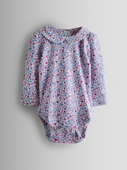 JoJo Maman Bébé Pink 2-Pack Ditsy Floral Peter Pan Bodies - Image 4 of 7