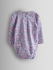 JoJo Maman Bébé Pink 2-Pack Ditsy Floral Peter Pan Bodies - Image 5 of 7