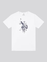 U.S. Polo Assn White Boys Double Horsemen Graphic Print 100% Cotton T-Shirt - Image 6 of 8