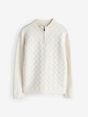 Ecru White Long Sleeve Quarter Zip - Image 1 of 1