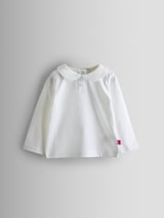 JoJo Maman Bébé 2-Pack 100% Cotton Plain Peter Pan Tops - Bild 2 von 7