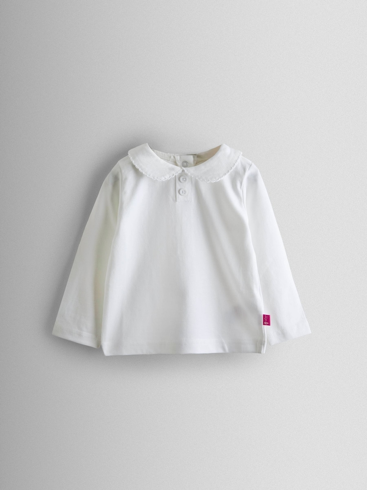 JoJo Maman Bébé Pink 2-Pack 100% Cotton Plain Peter Pan Tops - Image 2 of 7 JoJo Maman Bébé Pink 2-Pack 100% Cotton Plain Peter Pan Tops - Image 2 of 7