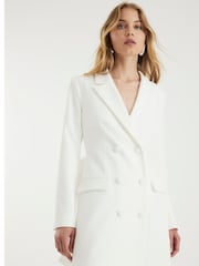 River Island White Bow Open Back Blazer Dress - Image 4 of 5