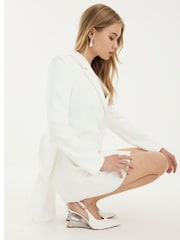River Island White Bow Open Back Blazer Dress - Image 5 of 5