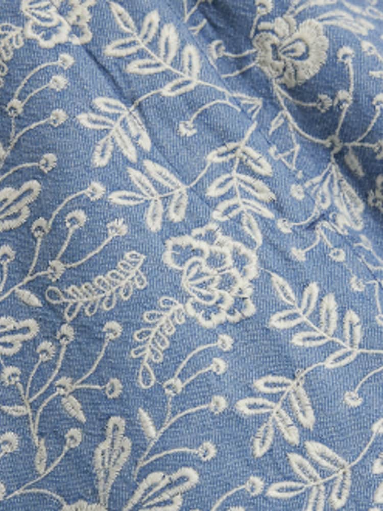 River Island Blue Embroidered Lace Cotton Shirt - Image 4 of 4