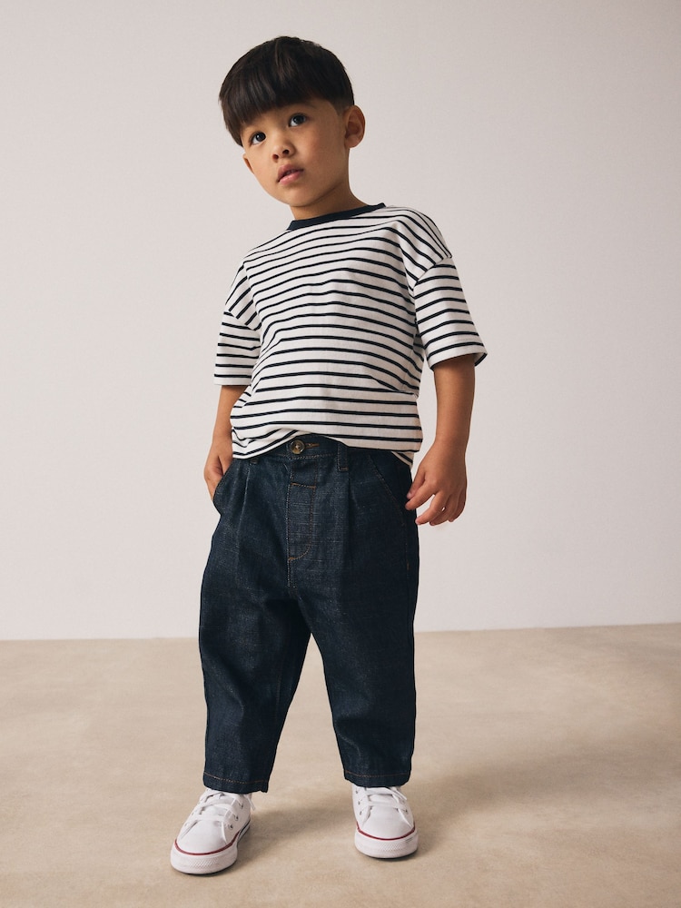 Rinse Wash Pleat Front Jeans (3mths-7yrs) - Image 2 of 7 Rinse Wash Pleat Front Jeans (3mths-7yrs) - Image 2 of 7