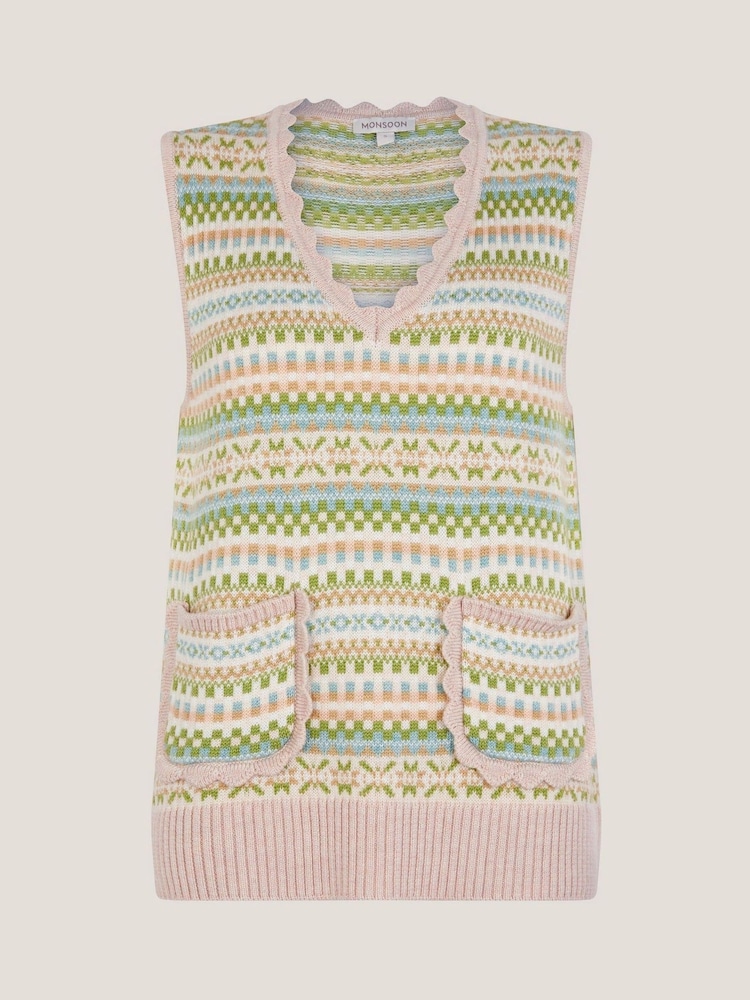 Monsoon Fawn Fair Isle Scallop Tank Top - Bild 5 von 5 Monsoon Fawn Fair Isle Scallop Tank Top - Bild 5 von 5