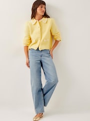 Monsoon Yellow Nina Scalloped Collar Cardigan - Image 2 of 4