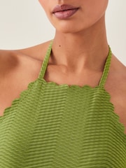 Monsoon Green Alina Scallop Halter Swimsuit - Image 4 of 4