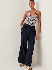Monsoon Black Alwena Abstract Print Halter Swimsuit - Image 5 of 5