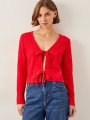 Monsoon Red Tina Tie Front Cardigan - Image 1 of 6