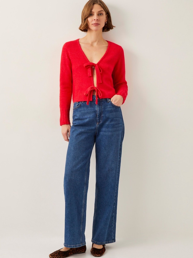 Monsoon Red Tina Tie Front Cardigan - Image 2 of 6