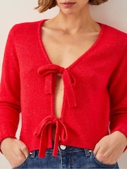 Monsoon Red Tina Tie Front Cardigan - Image 4 of 6
