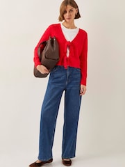 Monsoon Red Tina Tie Front Cardigan - Image 5 of 6