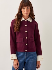 Monsoon Red Nyla Knit Shirt Cardigan - Image 1 of 4