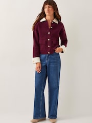 Monsoon Red Nyla Knit Shirt Cardigan - Image 2 of 4
