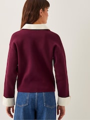 Monsoon Red Nyla Knit Shirt Cardigan - Image 3 of 4