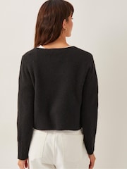 Monsoon Black Tina Tie Front Cardigan - Image 3 of 5