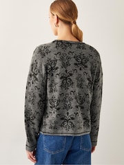 Monsoon Grey Jess Jacquard Cardigan - Image 3 of 5