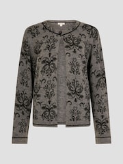Monsoon Grey Jess Jacquard Cardigan - Image 5 of 5