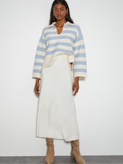 Monsoon Blue Shay Stripe Collar Jumper - Image 5 of 6