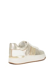 Dune London Gold Emeelia Gold Clip Lace Up Sport Trainers - Image 3 of 6